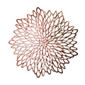 Snowkingdom 18 Pack Rose Gold Placemats Bulk Metallic Pressed Vinyl for Mother's Day Dinning Table Decoration Floral Mats Round Floral Charger Decoration for Weddings Christmas Holiday