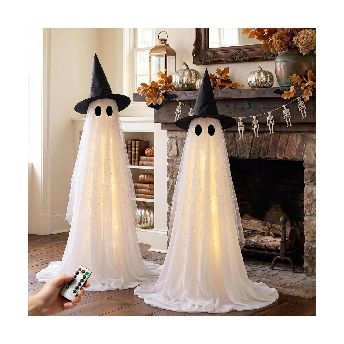 2Pcs Halloween Decorations Outdoor,5FT Height Spooky Ghost Halloween Decor