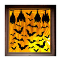 Black Halloween Decorations Window Clings: 6 Sheets Large Bats Silhouette