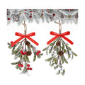 Giegxin 2 Piece Christmas Mistletoe Ornament,Color Style,Red