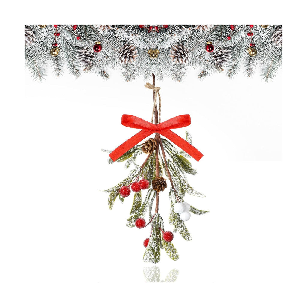 Giegxin 1 Piece Christmas Mistletoe Ornament,Color Style,Red