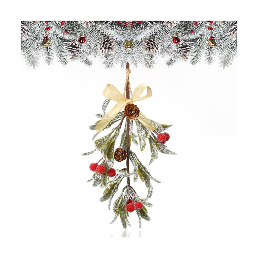 Giegxin 1 Piece Christmas Mistletoe Ornament,Gold Style,Gold
