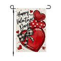 CROWNED BEAUTY Valentines Day Hearts Garden Flag for Outside 12x18