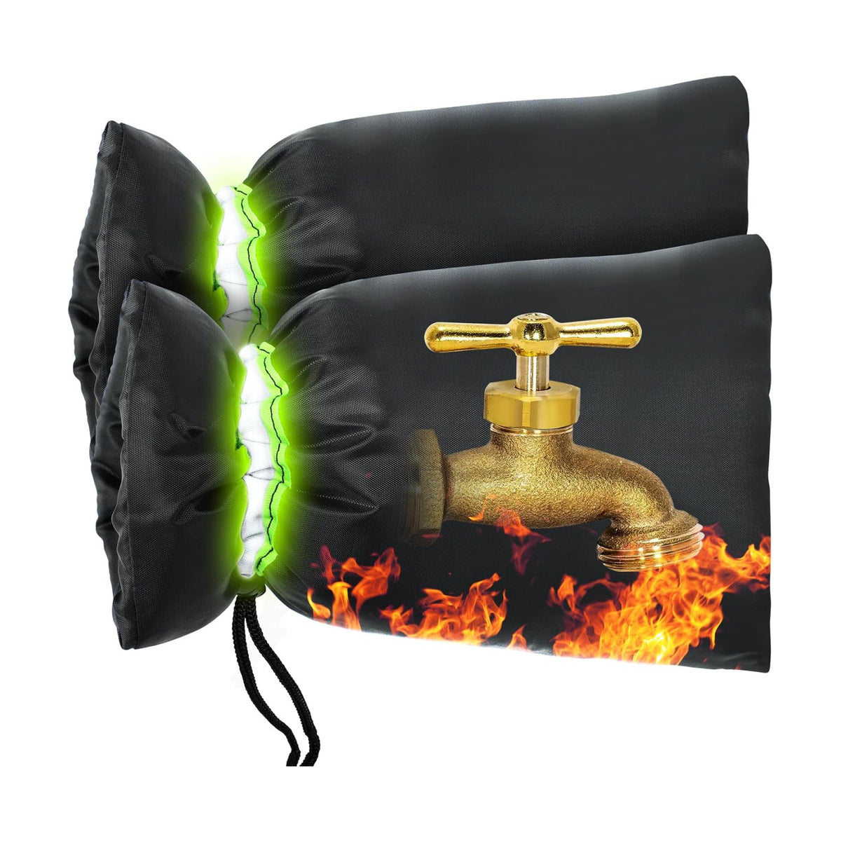 MIXC Outdoor Faucet Cover for Winter - 2 Packs 7.09''W x 10.24''H Water Socks Freeze Protection Pipe Insulation Reusable Waterproof Insulated Spigot Backflow Cover