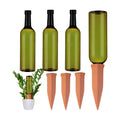 SiliFine 3 Sets Terracotta Watering Spikes,Dark Green and Terracotta | 26 oz Bottles for Slow Release Watering, Self