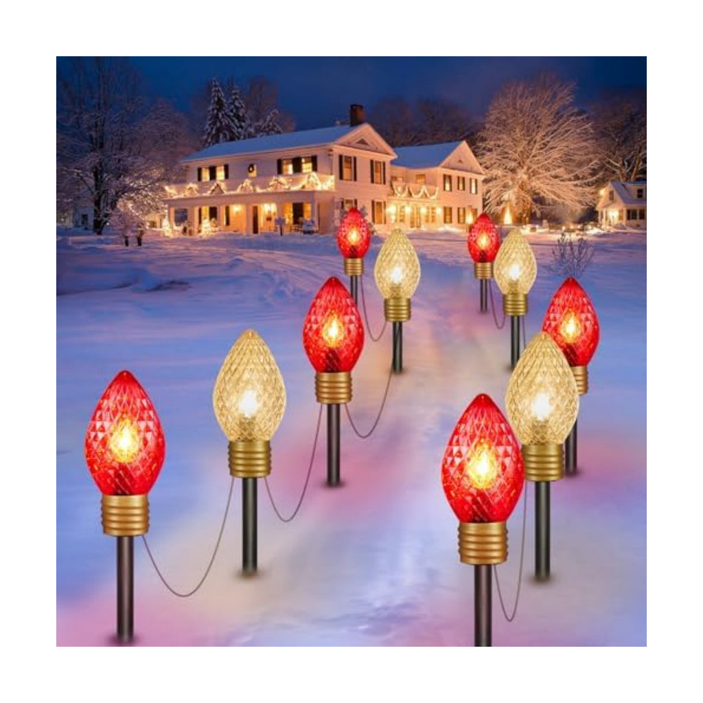 Strawberry Jumbo C9 Christmas Lights Outdoor - 2 Pack Total 17FT