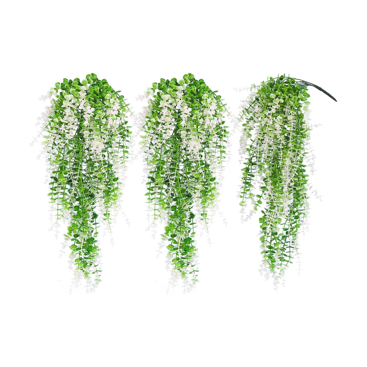 RECUTMS Fake Monkey Plants Hanging Eucalyptus Vine Faux White Hanging Plant