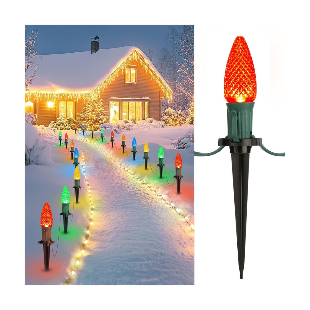Brightown Strawberry C9 Christmas Pathway String Lights, 25.7 FT C9 Lights