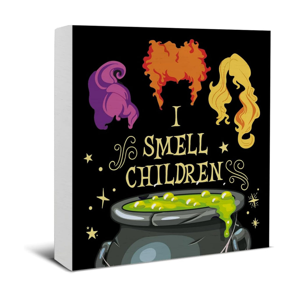 Halloween Decorations, I Smell Children Wooden Sign Decor Desk Sign
