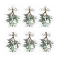 Mistletoe Decoration 9 Inch Mistletoe Christmas Decor with Berries Artificial Mistletoe Pick Kissing Ball Christmas Mistletoe Hanging Ornament for Tree Door Holiday Decor (White, 6PCS)
