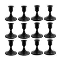 zeochyni 12 Pcs Black Taper Candle Holders Bulk for Wedding, Party Decor