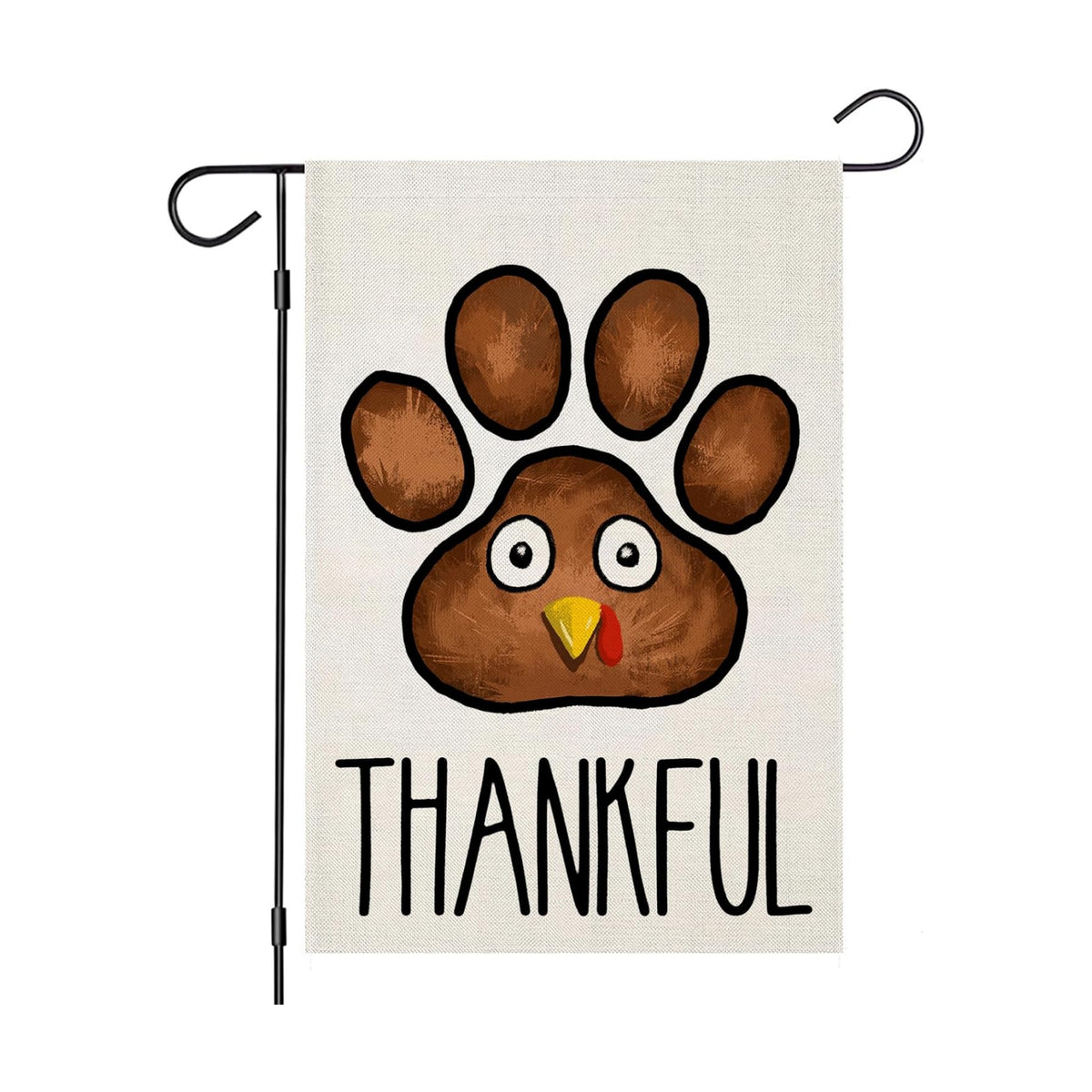 Thanksgiving Turkey Paw Garden Flags for Outside 12x18 Inch Double Sided