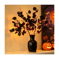 Hairui Lighted Black Eucalyptus Branches with Timer 80 LED Orange and Warm White Fairy Lights, Halloween Tree Branches with Lights 32 in with 10 Functions for Home Fall Halloween Decoration