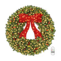 SHareconn 48Inch Large Artificial Prelit Christmas Wreath for Outdoor Decor