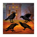Holloween Decorations Outdoor,4 Pack Metal Black Crow Yard Garden Stakes