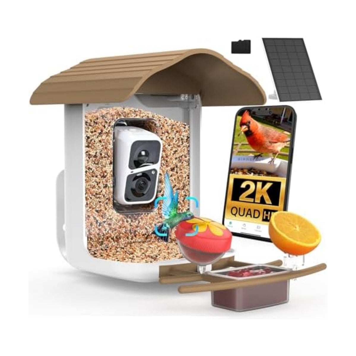 birdsnap® PAV Bird Feeder with Camera Solar Powered 2K Live Video 64GB Card