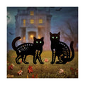 Outdoor Halloween Decorations,Metal Black Cat Silhouette Yard Garden Stakes