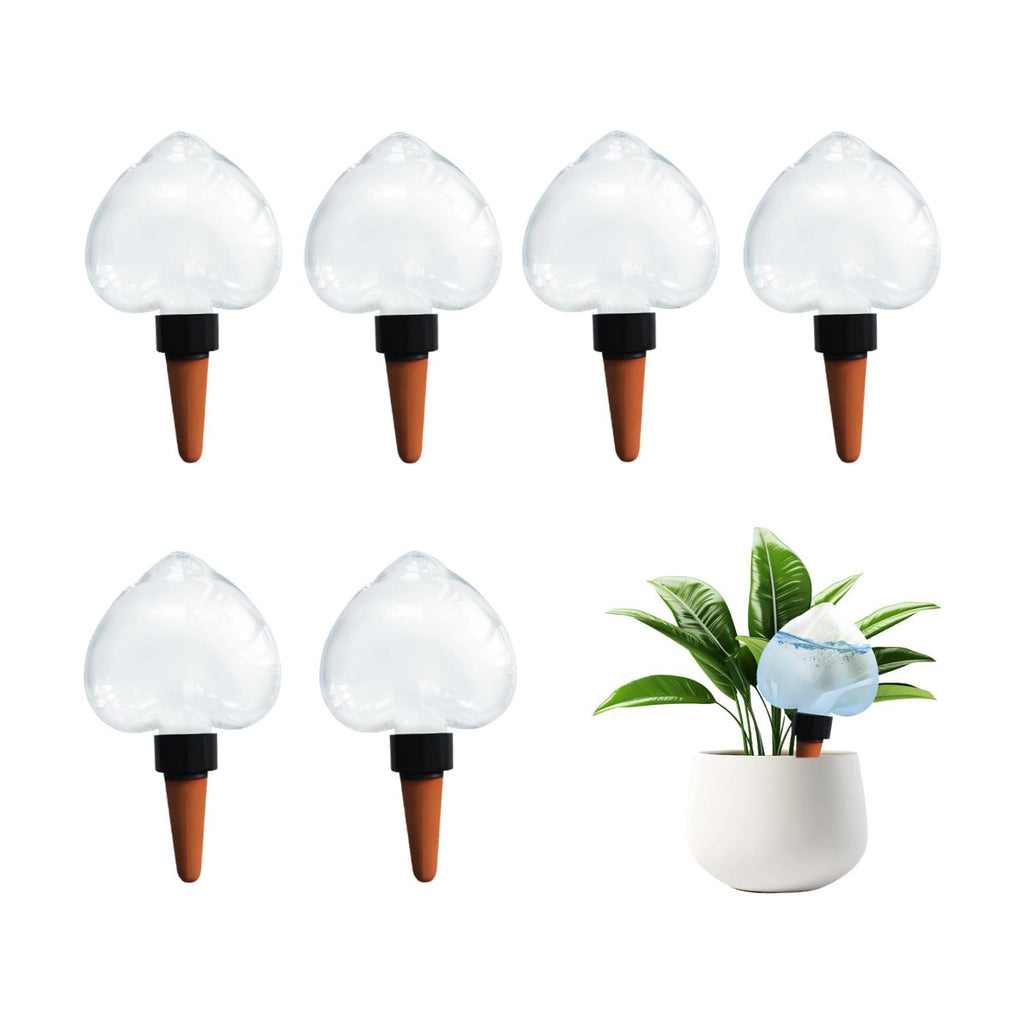 Heart-Shaped 7.04oz/200ml Plant Watering Globes - 6 Self Watering Globes for Outdoor ＆ Indoor Plants