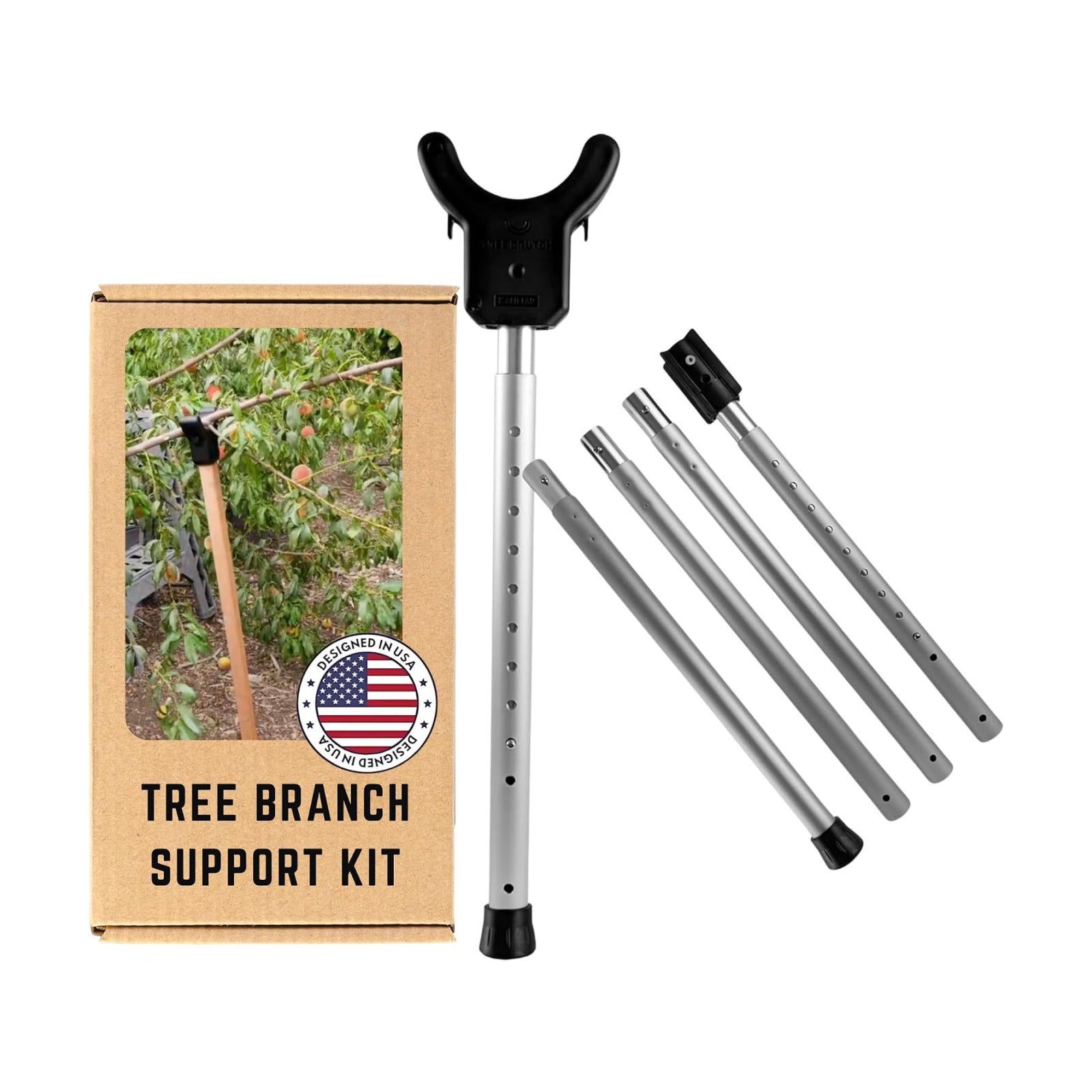 Tree Branch Support Pole & Crutch – Protect Limbs from Breaking (1-Pack) | Holds Up To 100 Lbs & Adjusts 16"–74"