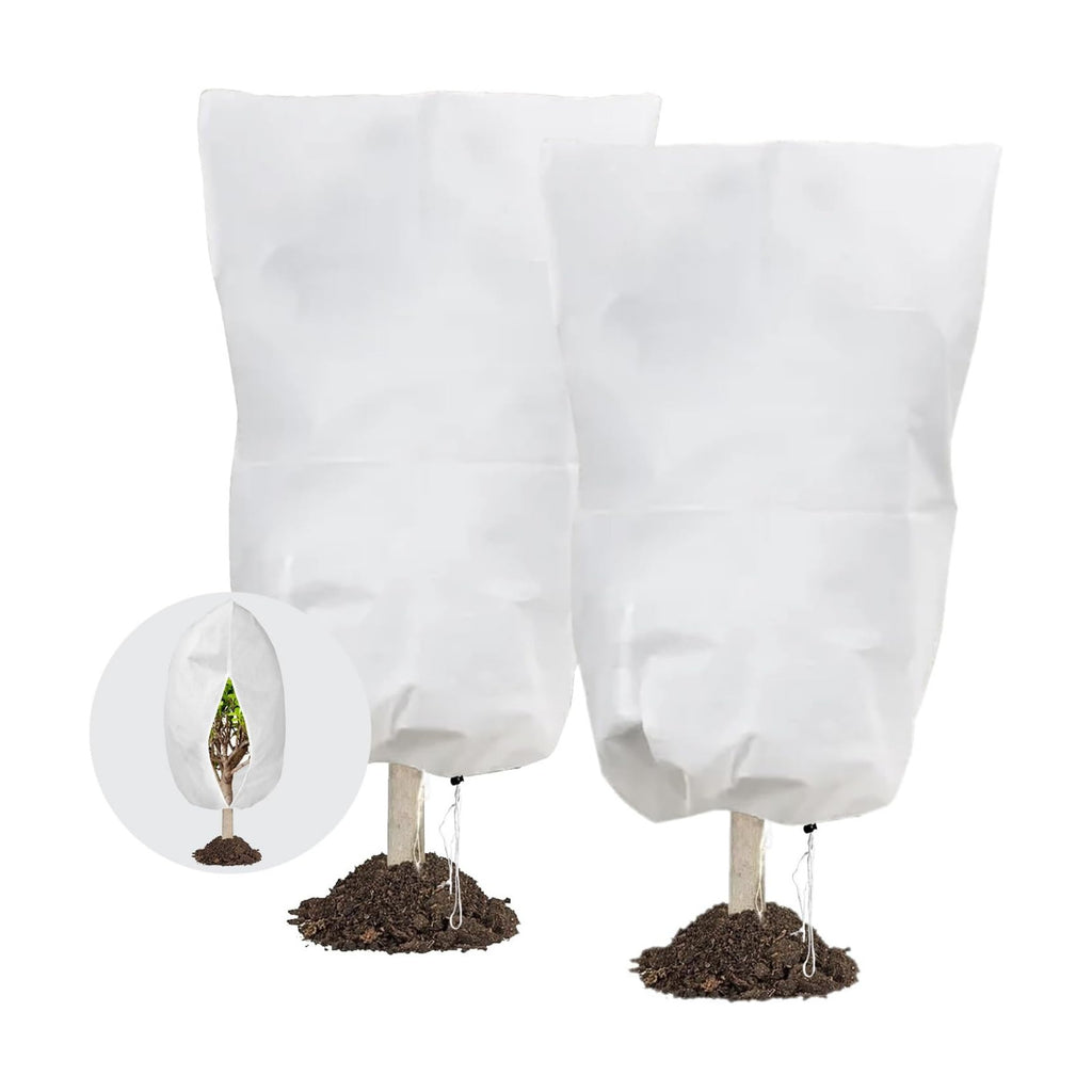Plant Covers Freeze Protection, 78" x 98" 2.5oz/yd² Reusable Frost Cloth with Drawstring, Winter Plants Jacket Warm