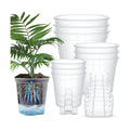 Self Watering Planters, Deep Reservoir Pots for Indoor Plants | Clear plastic planters in 3 sizes store water for 7-10