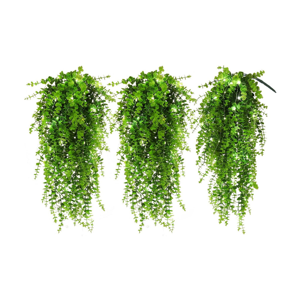 RECUTMS Hanging Plants Outdoor UV Resistant Faux Draping Green Plants 3Pack