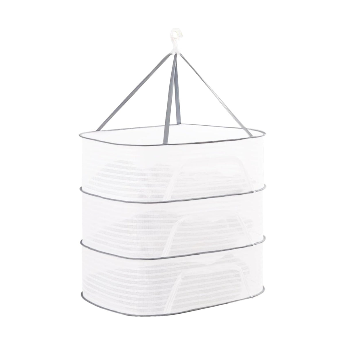 3 Layer Hanging Herb Drying Rack with Foldable Mesh Design