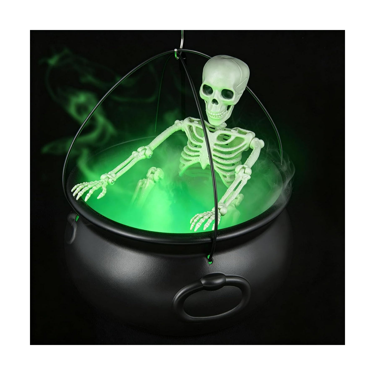 Halloween Decorations Outdoor Witch Cauldron Tripod with Fog Maker & Skull