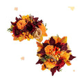 BLOSMON Fall Centerpieces for Tables Decorations, 2 Pcs, Red and Orange