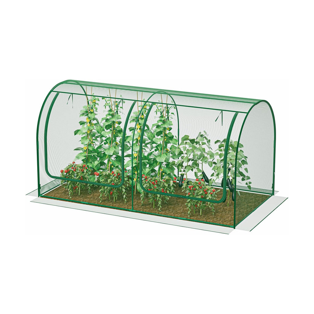 SPECILITE 98x49x49in Garden Plant Netting Mesh Cover for Raised Bed, Green | Roll-up Zipper Door, for Vegetables