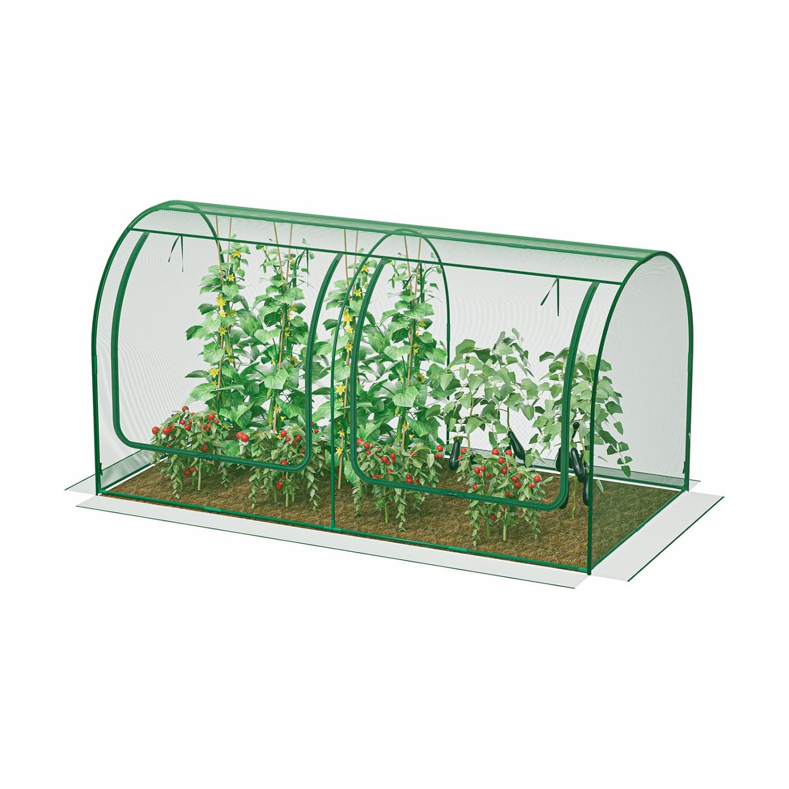 SPECILITE 98x49x49in Garden Plant Netting Mesh Cover for Raised Bed, Green | Roll-up Zipper Door, for Vegetables