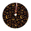 Halloween Tree Skirt 36Inch Pumpkin Smile Face Halloween Christmas Tree Decorations Black Tree Skirt for Fall Holiday Party Home Decor