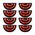 Newwiee 8 Pcs Flag Bunting Black Orange Halloween Bunting Half Fan Hanging Pleated Flag Banner with 3 Grommets 3 x 1.5 ft for Halloween Indoor Outdoor House Holiday Yard Decorations Party