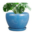 Ceramicfor 10 Inch Planter Pot, Ceramic Pots for Plants with Drainage, Blue