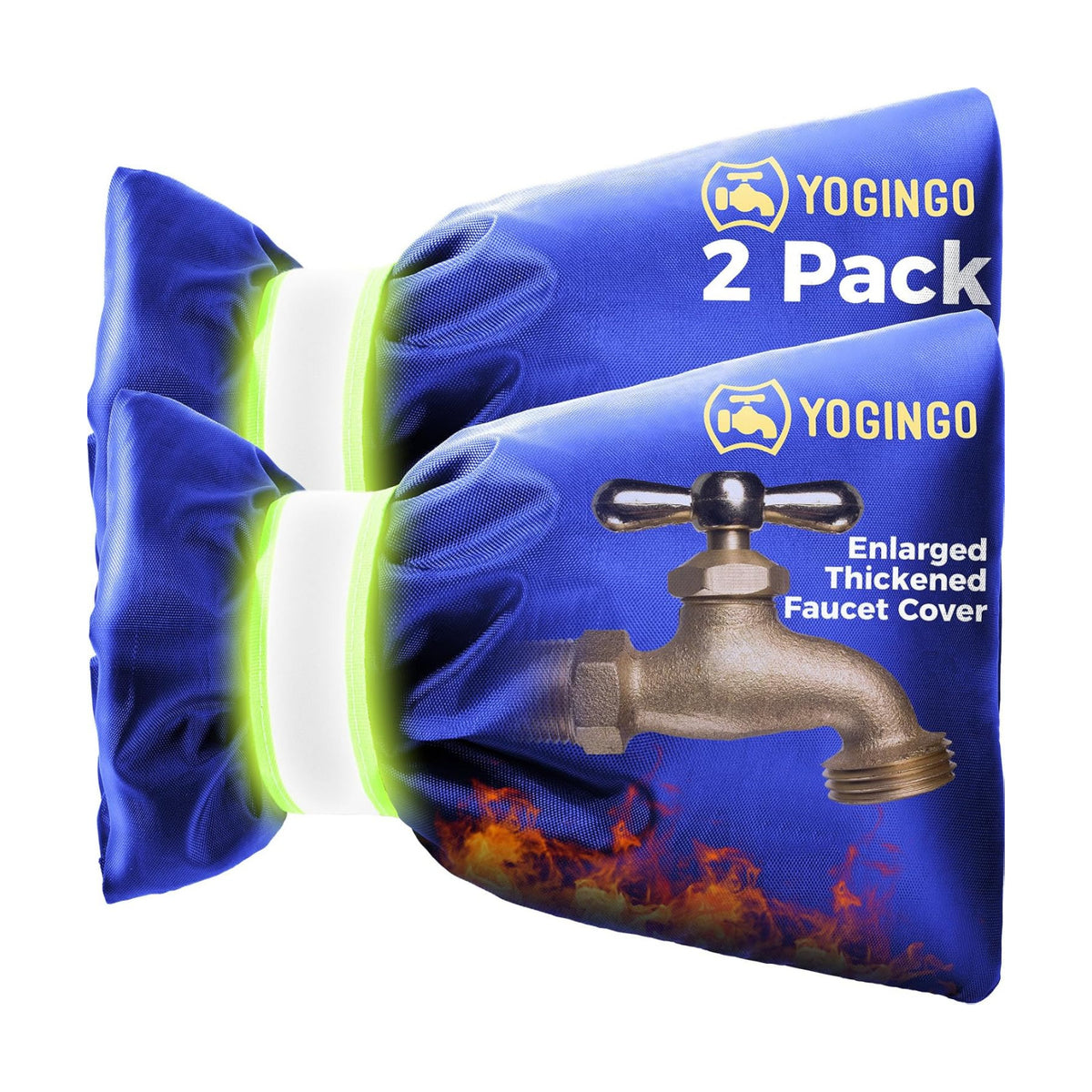 Outdoor Faucet Covers for Winter Freeze Protection, Hose Bib Covers for Winter, Water Spigot Cover Winter Insulated, 2 Pack 6.7" x 9.5" Pipe Insulation Cover Socks Outside Faucet Freeze Protector Blue