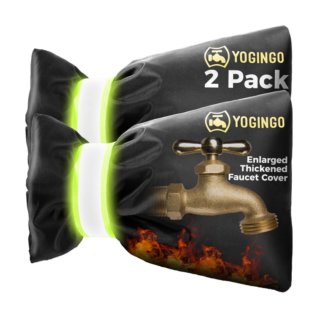 Outdoor Faucet Covers for Winter Freeze Protection, Hose Bib Covers for Winter, Water Spigot Cover Winter Insulated, 2 Pack 6.7" x 9.5" Pipe Wrap Insulation Cover Socks Outside Faucet Freeze Protector