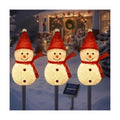 Solar Christmas Snowman Pathway Lights Outdoor Decoration, 3 Pack