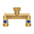 Brass Garden Hose Splitter, Garden Hose Splitter 2 Way Heavy Duty, Outdoor Hose Splitter, GHT 3/4 in. Female Inlet and