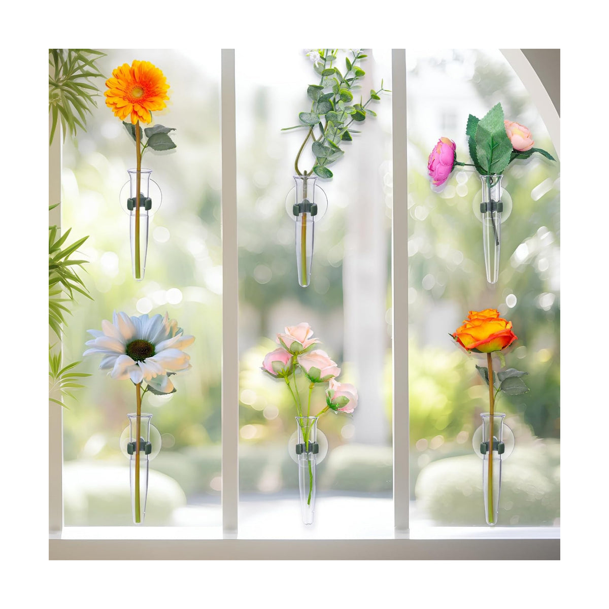 10 Pcs Window Propagation Stations Plant Propagation Tubes with Suction Cups Window Floral Water Tubes Easy to Install Clear Wall Hanging Terrarium Gifts for Plant Flower Lovers