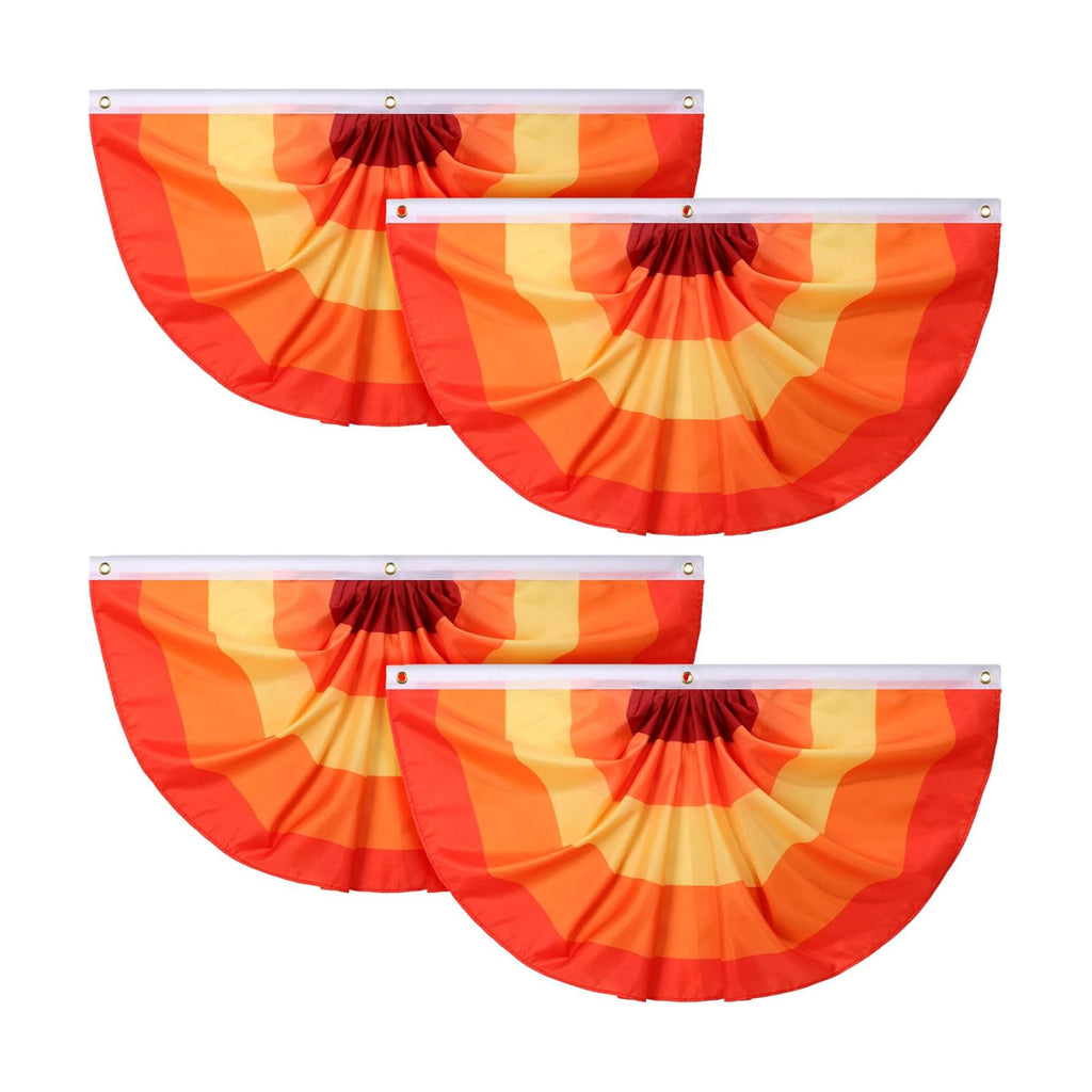 Newwiee 4 Pcs Thanksgiving Fall Bunting for Outside, Red, 3 x 1.5 ft