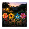4 Pack Outdoor Solar Lights,Outdoor Waterproof Metal Art Stick Flowers,Garden Decor for Women Mom Grandma Halloween