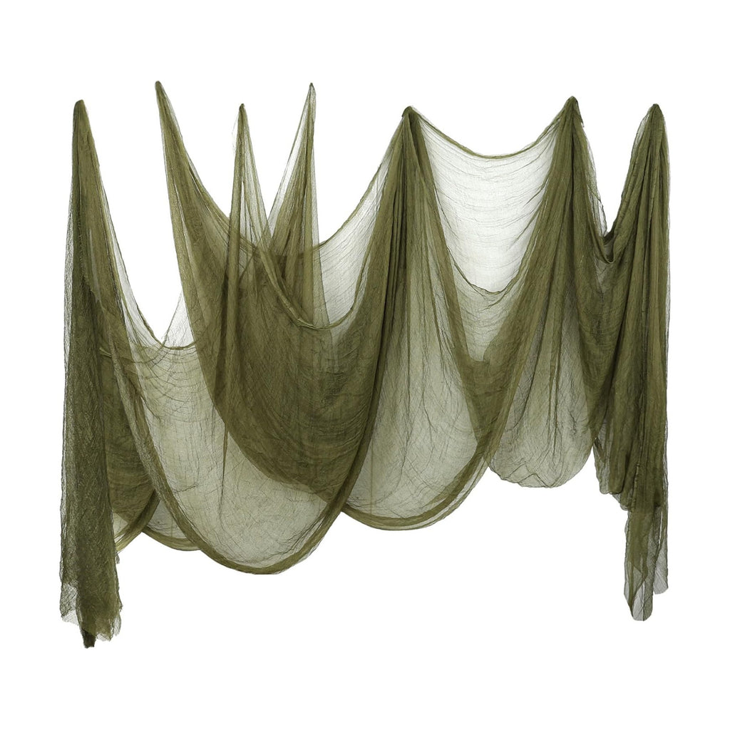 Whaline Halloween Olive Green Creepy Cloth 276 x 87 Inch Spooky Gauze Clothes Halloween Scary Decoration for Haunted Houses Party Supplies Indoor Outdoor