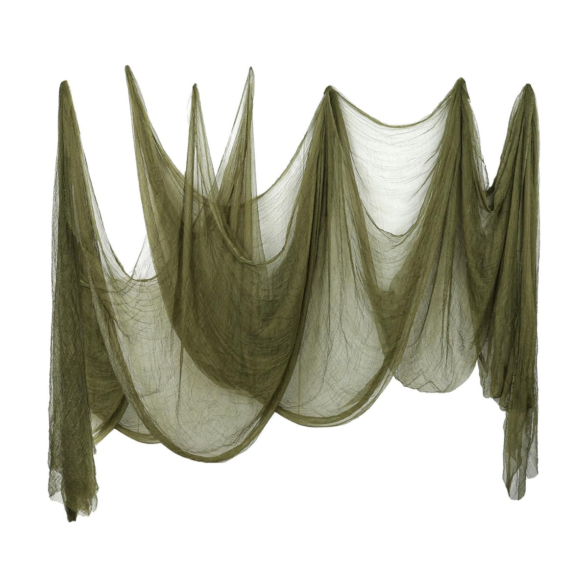 Whaline Halloween Olive Green Creepy Cloth 276 x 87 Inch Spooky Gauze Clothes Halloween Scary Decoration for Haunted Houses Party Supplies Indoor Outdoor