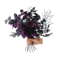 7 Piece 18 Inch Black and Purple Eucalyptus Halloween Floral Picks