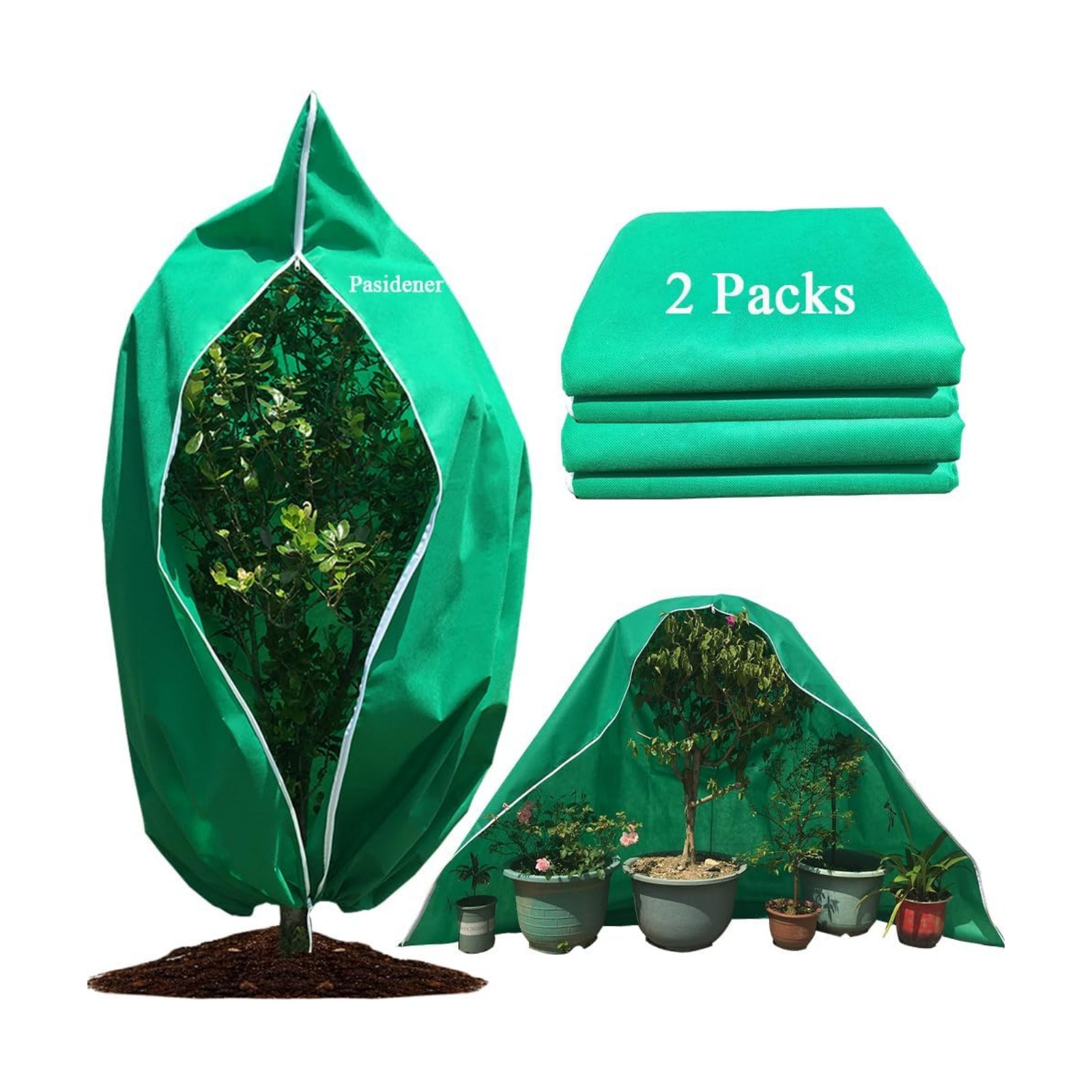Plant Covers Freeze Protection 2 Packs 90"X75" 2.2oz Tree Covers Frost Plant Covers Freeze Cloth for Outdoor Plants