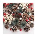 108 Pcs Christmas Ornaments Pine Cones Berry Pine Branch Set Xmas Decorations for Home, Pinecones for Crafts Vase Filler Wreath Christmas Table Decor