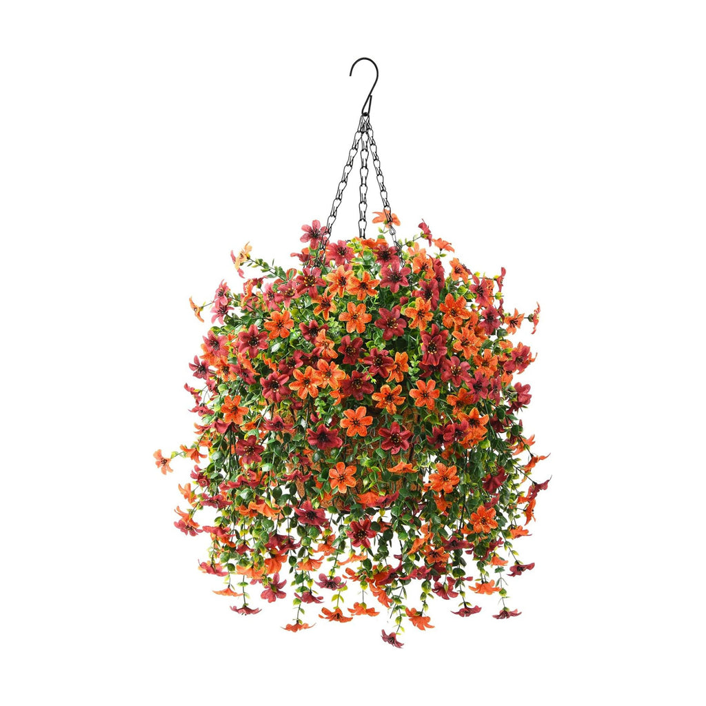 IINQCMY Artificial Flowers Fall Hanging Baskets Outdoors Fake Mums