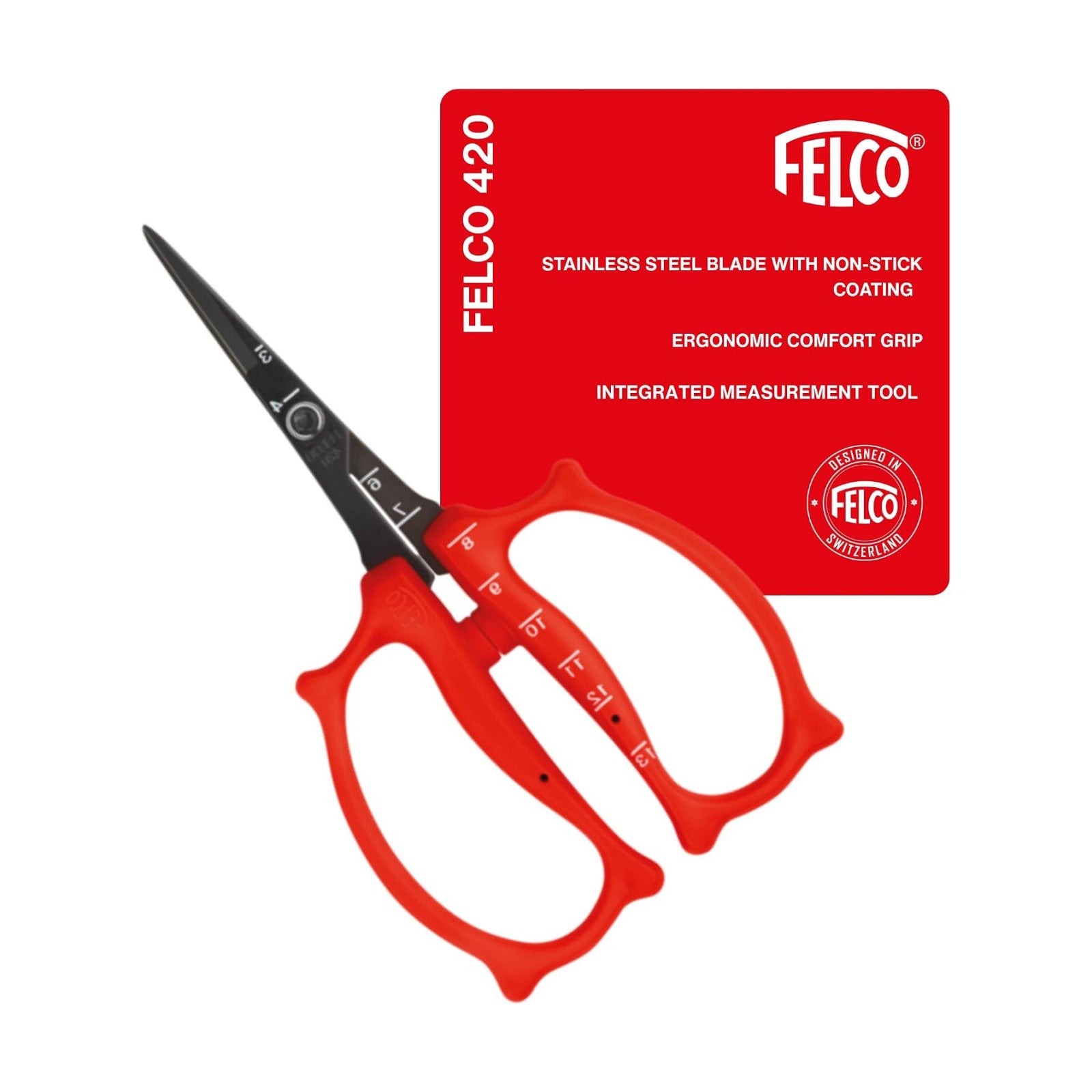 Felco 420 Trimming Scissors – 6.1" Garden Clippers with Fine Tip & Non-Stick Blade | Pruning Shears for Gardening