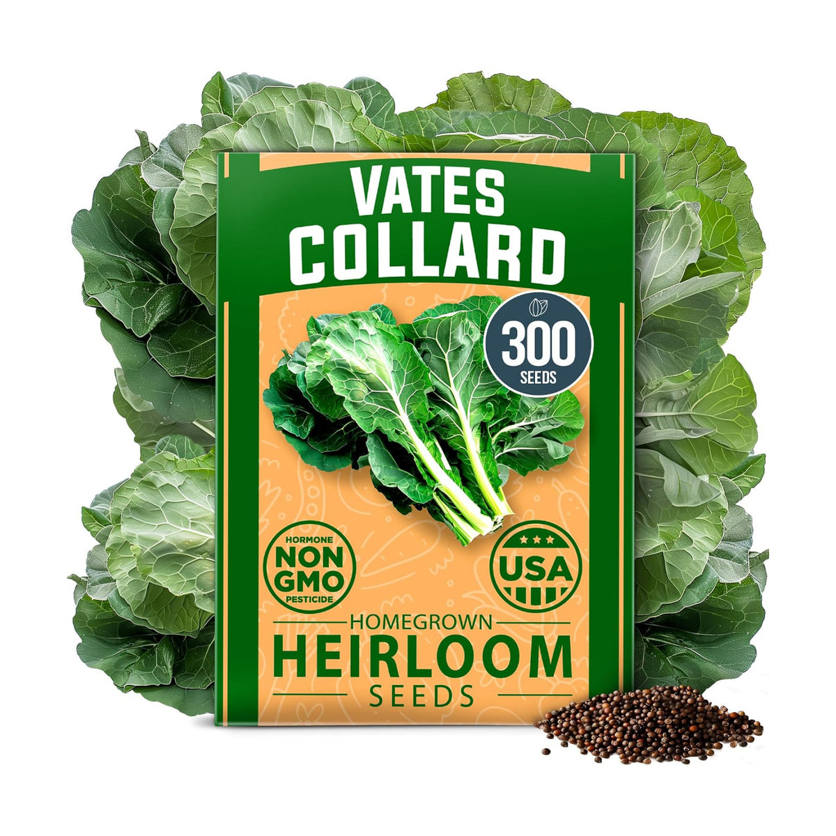 HOME GROWN Vates Collard Green Seeds, 300+ Seeds
