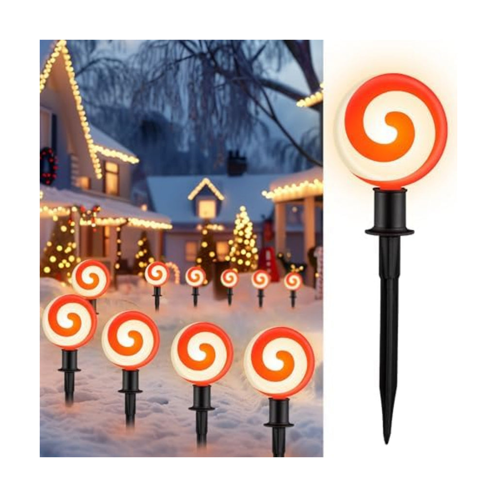 Ultimate Unicorn Christmas Decoration Lollipop Pathway Lights Red
